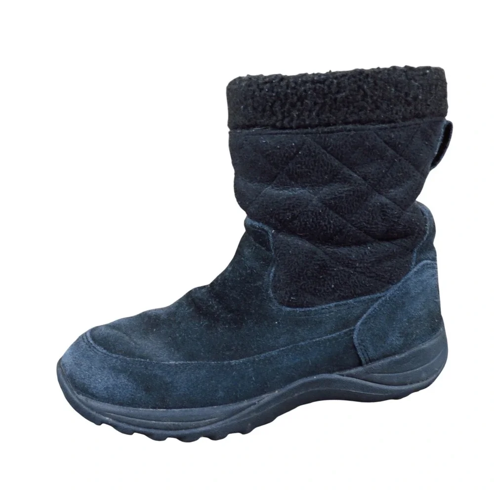 L.L. Bean Primaloft Women Winter Boots Sz 6.5 Wide Snow Cold Weather Black Suede